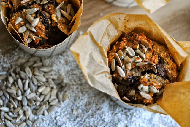 Rye Bread Muffins with Chocolate & Apricots