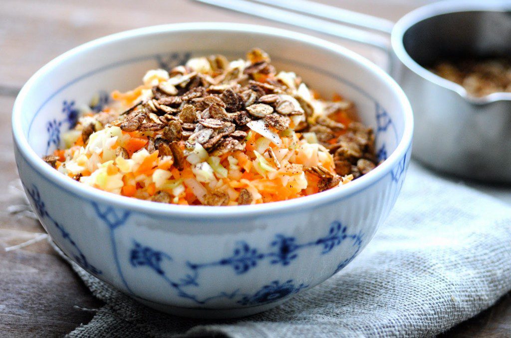 Shredded carrot salad with cabbage