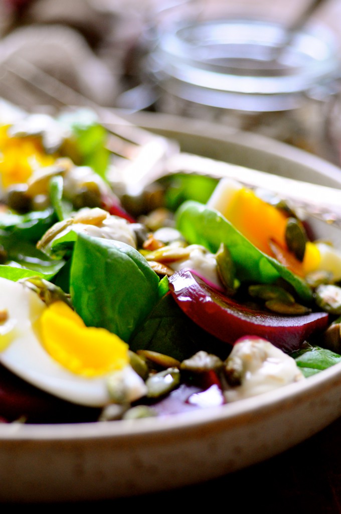 Beetroot salad with capers mayonnaise