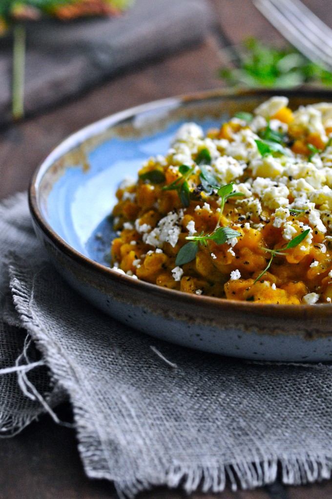 Pumpkin risotto with pearl barley and cheese | www.karlasnordickitchen.com