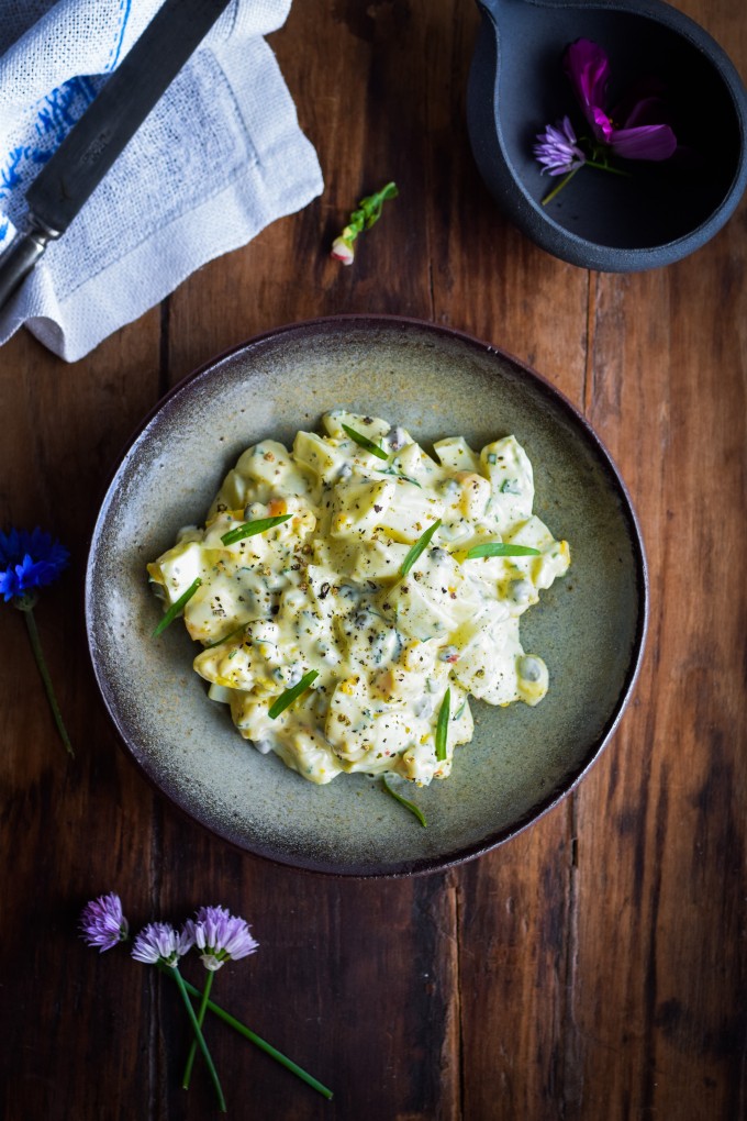 Egg salad with tarragon and capers