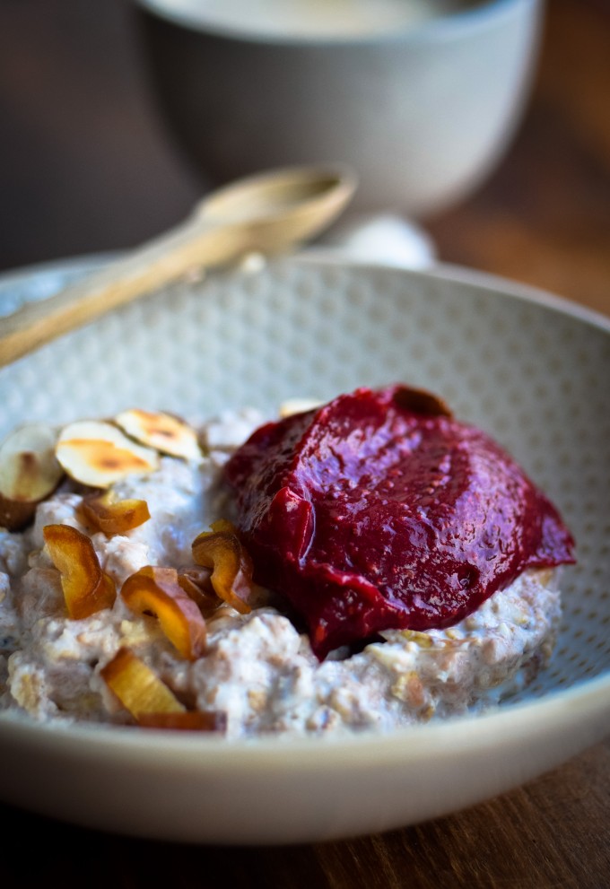 Raspberry chia jam with medjool dates