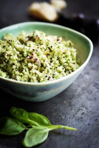 Broccoli couscous with quinoa and parmesan
