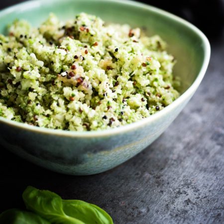 Broccoli couscous with quinoa and parmesan
