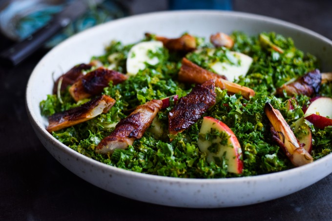 Salsify salad with bacon