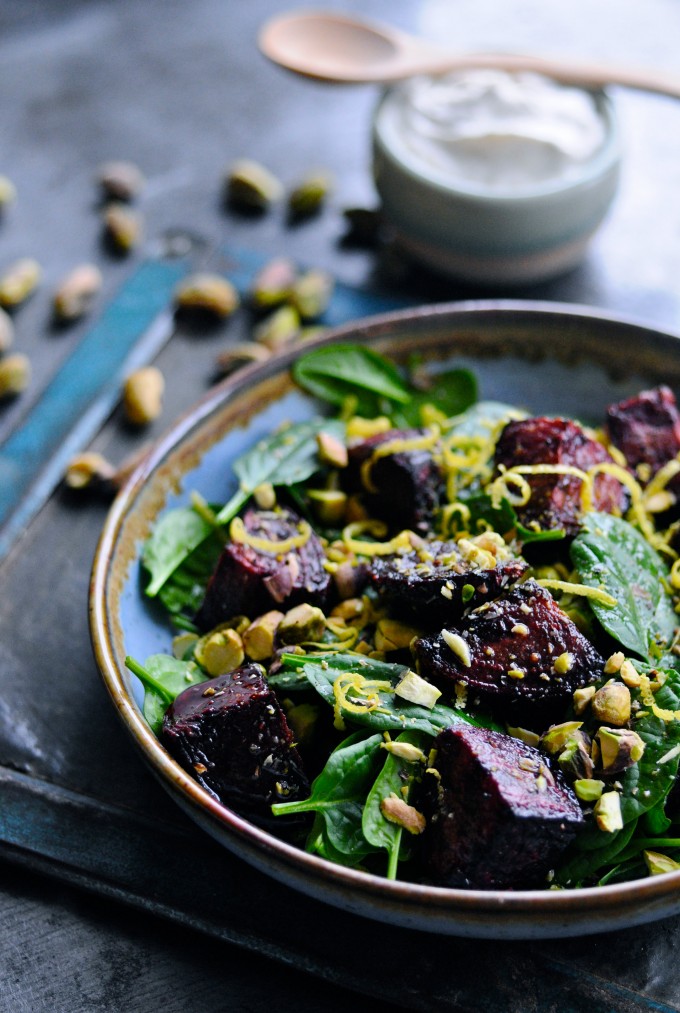 Baked beetroot salad