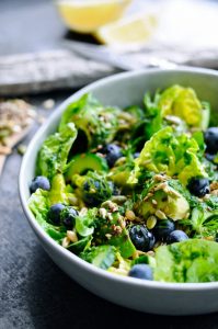Green Salad with Blueberries and grains