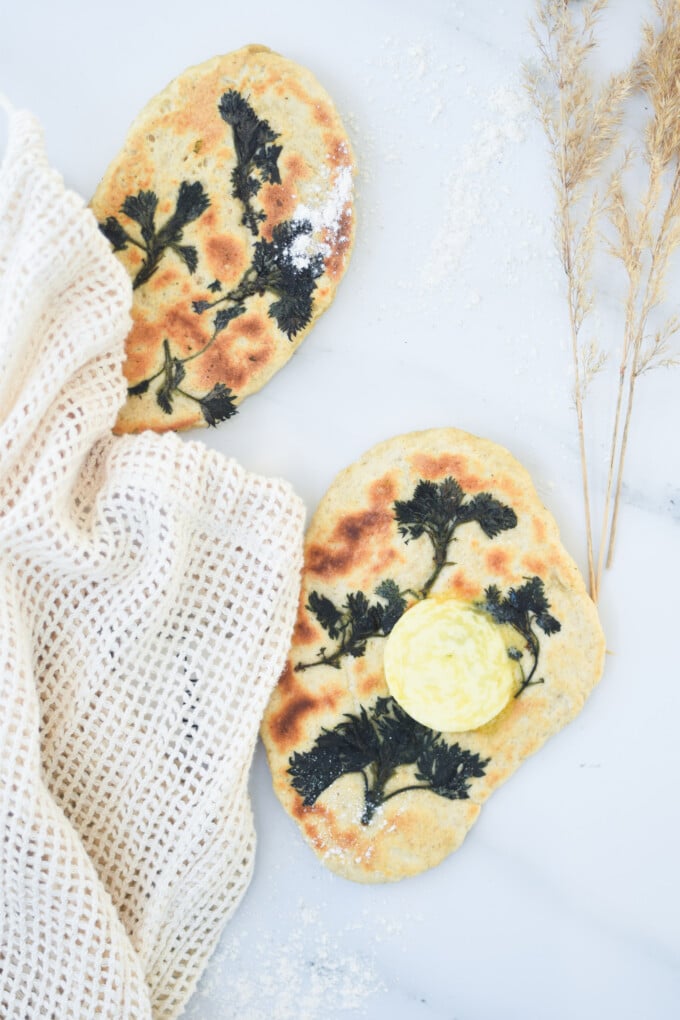 Easy skillet flatbread with butter